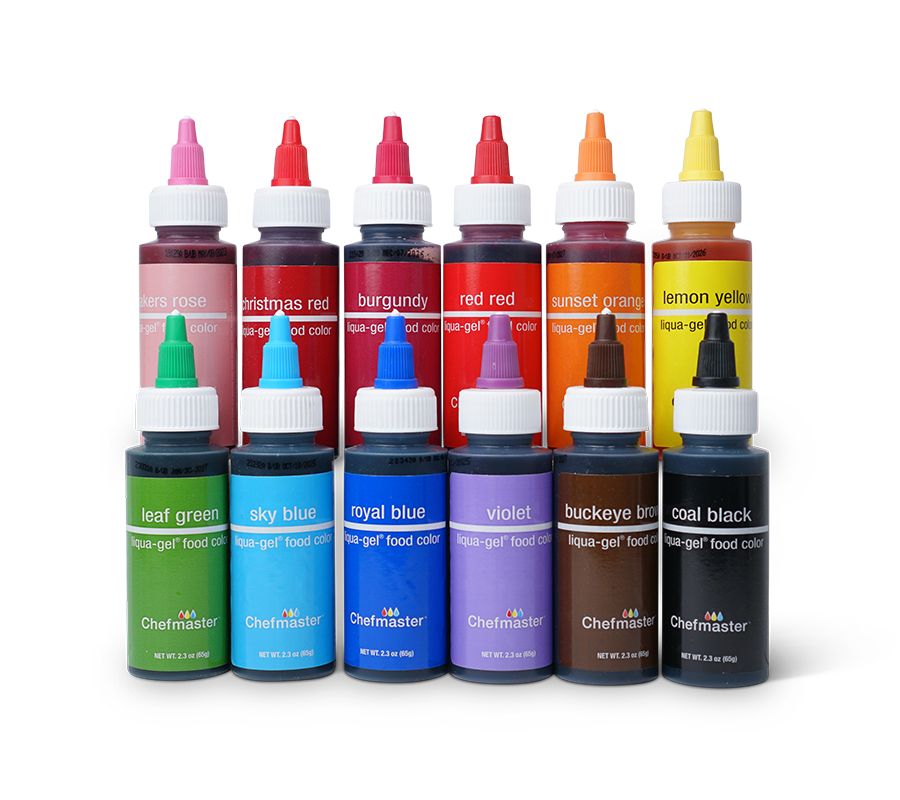 12-color Kit Liqua-Gel® Liquid Food Coloring (2.3 oz bottles) - Hobby Baker  - Assorted