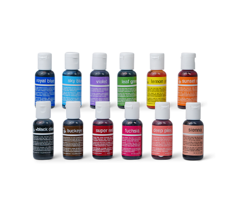 12-color Kit Liqua-Gel® Liquid Food Coloring (20 ml bottles) - Version A