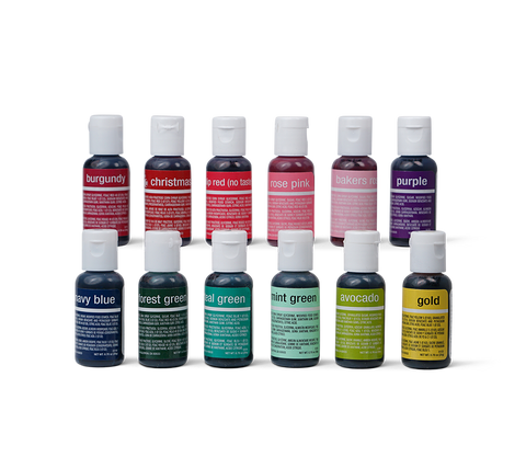 12-color Kit Liqua-Gel® Liquid Food Coloring (20 ml bottles) - Version C