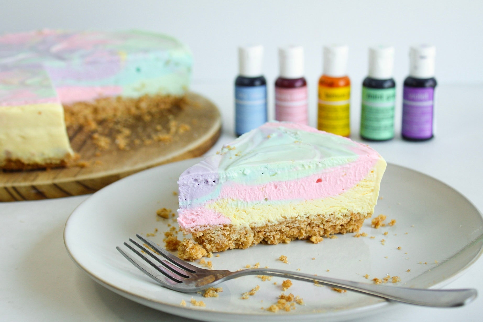 EASY NO-BAKE TIE DYE LEMON CHEESECAKE