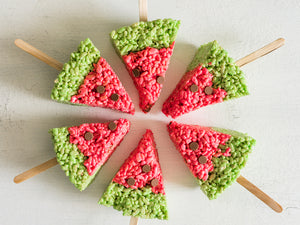 WATERMELON RICE KRISPIES POPS