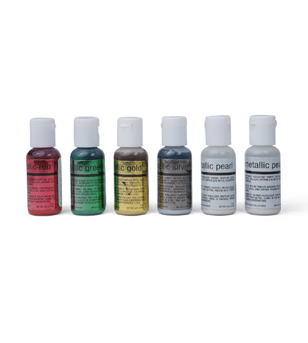 6-color Kit Airbrush Color (20 ml bottles) - Metallic
