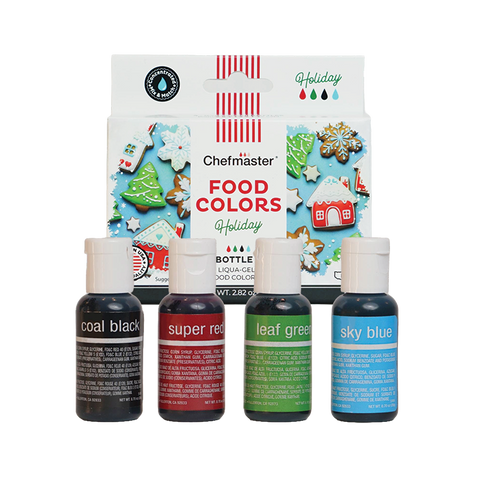 Holiday Liqua-gel® Food Coloring Kit (20ml bottles) - 4-color kit