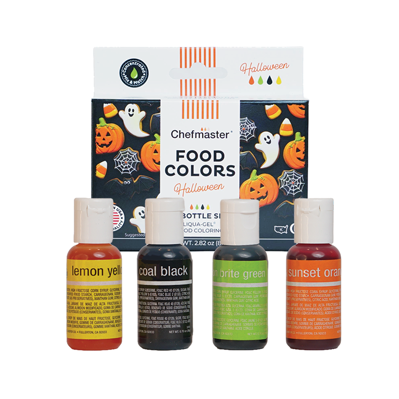 Halloween Liqua-gel® Food Coloring Kit (20ml bottles) - 4-color kit (Copy)