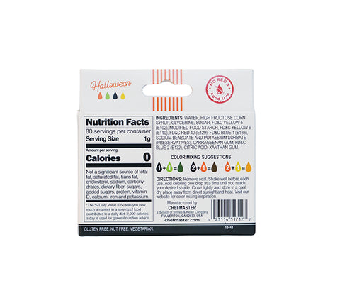 Halloween Liqua-gel® Food Coloring Kit (20ml bottles) - 4-color kit (Copy)