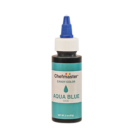 Candy Color Aqua Blue 2 oz Oil Based Food Coloring Chefmaster.com Candy Color Aqua Blue 2 oz Oil Based Food Coloring Chefmaster.com