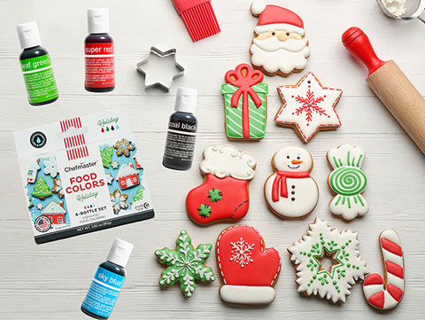 Holiday Liqua-gel® Food Coloring Kit (20ml bottles) - 4-color kit
