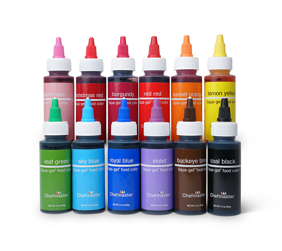 12-color Kit Liqua-Gel® Liquid Food Coloring (2.3 oz bottles) - Hobby ...