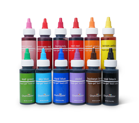 12-color Kit Liqua-Gel® Liquid Food Coloring (2.3 oz bottles) - Hobby –