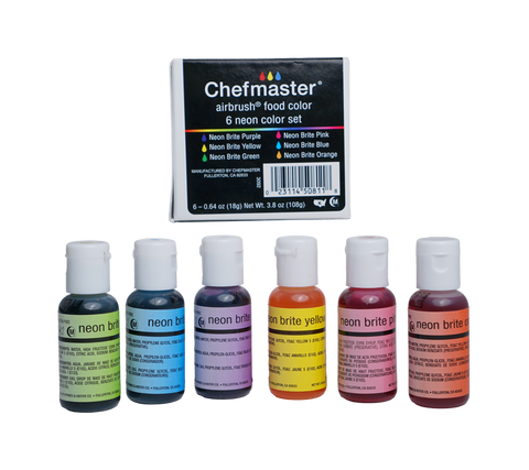 6-color Kit Airbrush Color (20 ml bottles) - Neon