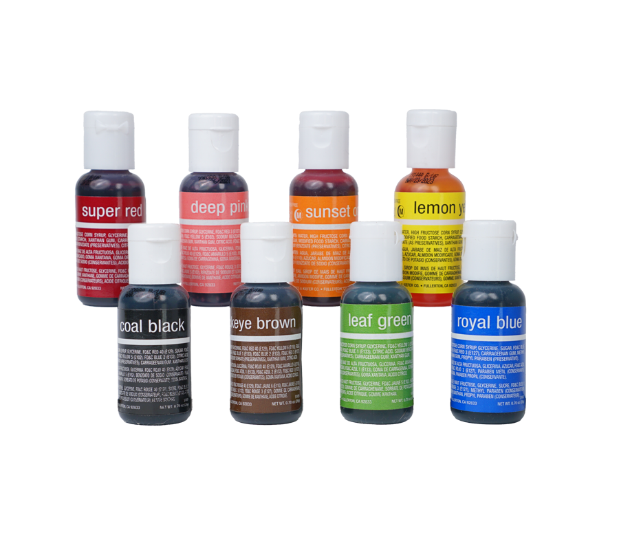 8-color Kit Liqua-Gel® Liquid Food Coloring (20 ml bottles) - Classic