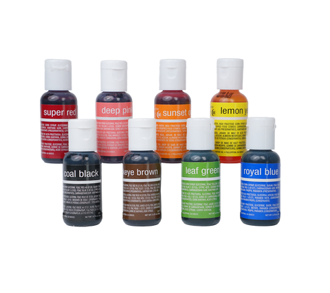 8-color Kit Liqua-Gel® Liquid Food Coloring (20 ml bottles) - Classic